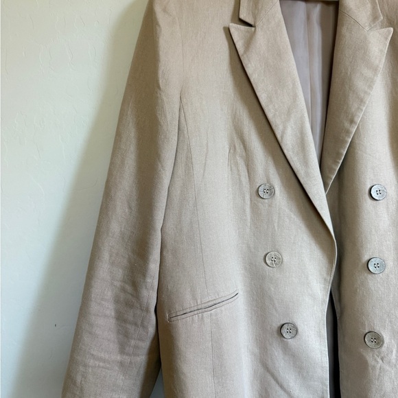 Bar III Women’s Blazer Linen Taupe Tan Camel Open Front Business Casual XXL - Picture 8 of 15